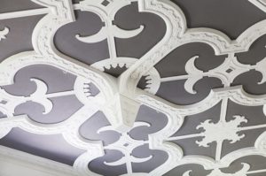 ceiling with ornaments painted