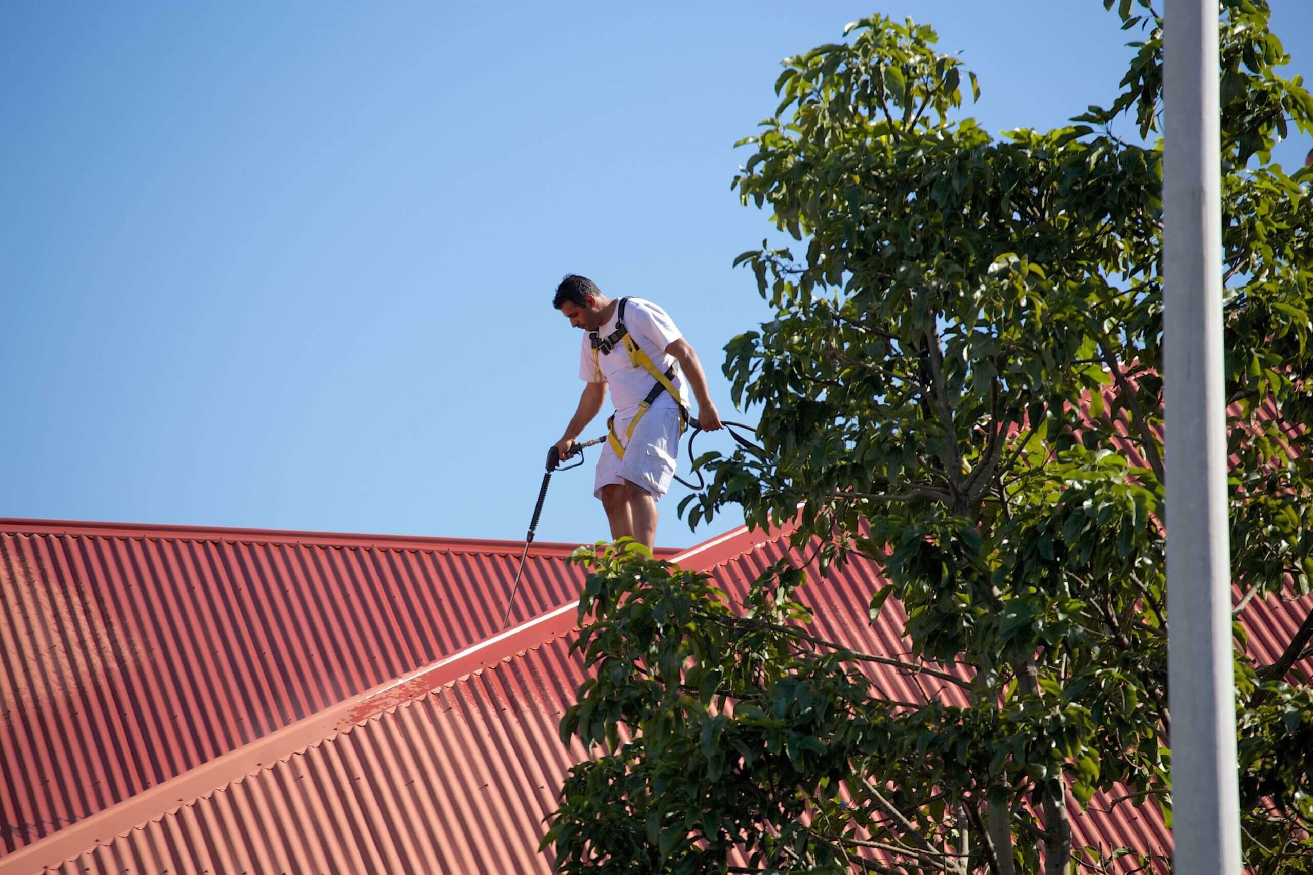 house washing prior to roof painting